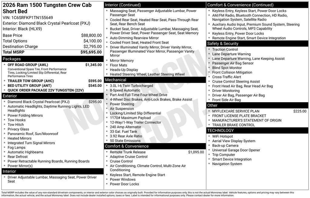 ram ram 1500 pickup 2026 1C6SRFKP1TN155649 image ram ram 1500 pickup 2026 1C6SRFKP1TN155649 image